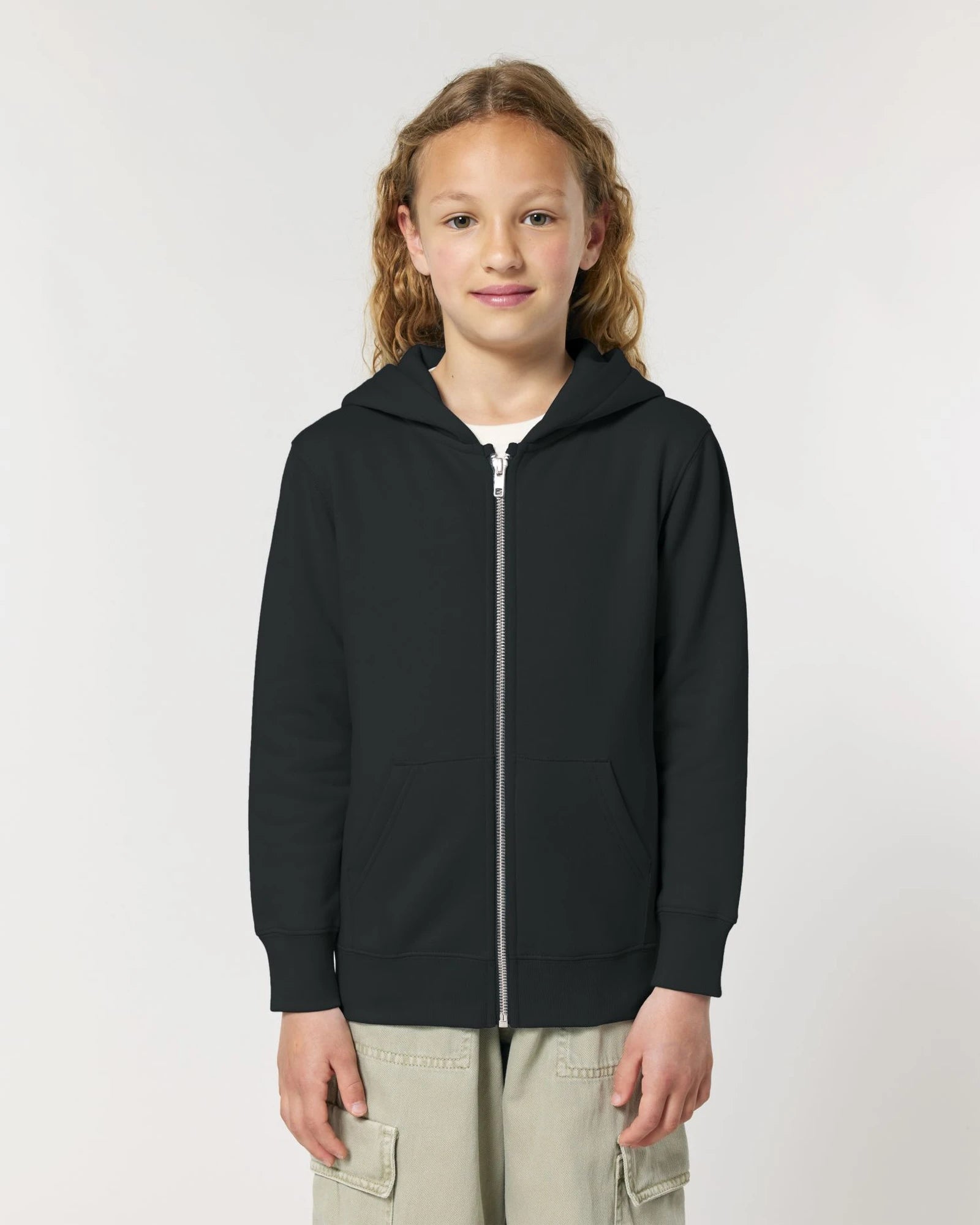 Sweat à capuche zippé enfant Stanley/Stella Mini Cultivator à personnaliser - Black